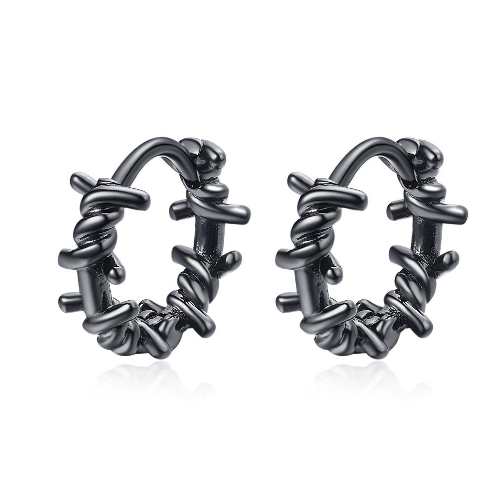 Exquisite Female Earrings  Sterling SIlver Twist Geometric Round Button Earrings for Women Wedding  Gift Pendientes