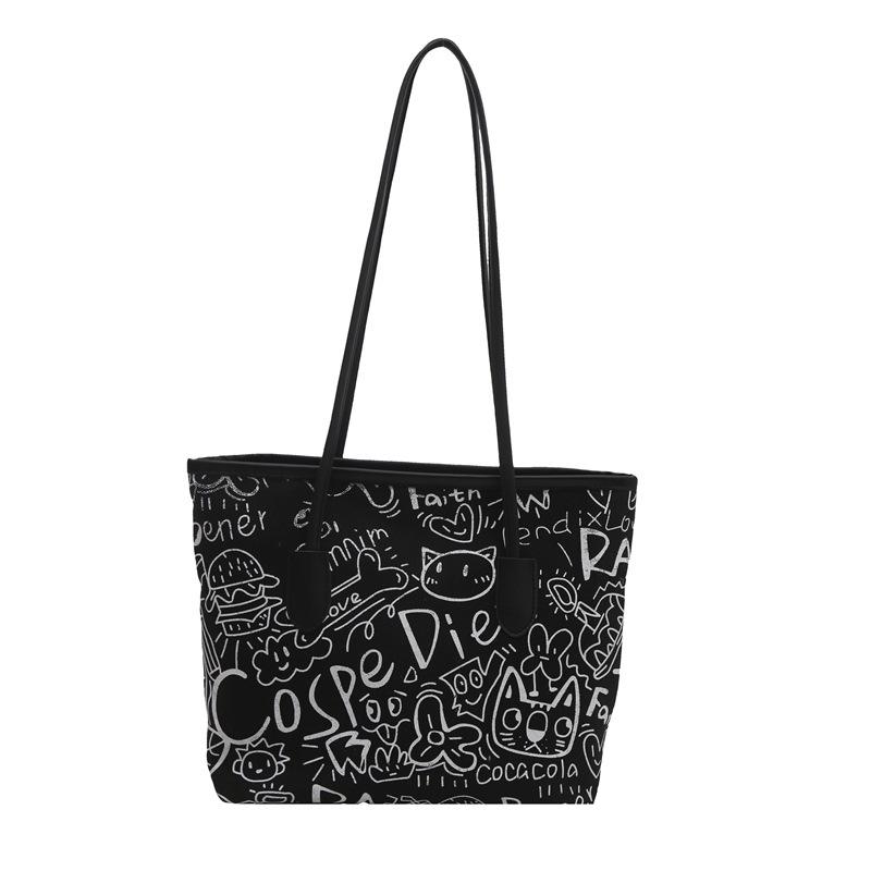 2025 fashion trend printing autumn foreign style new personalized leisure shoulder tote handbag large capacity