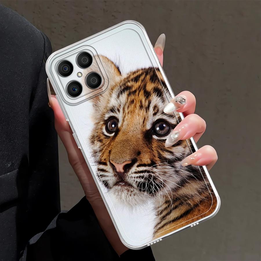

Чехол для Honor X8a X9a 90 Lite X7b X8b X8 X9b Мягкая накладка на телефон Тигр Лев Honor X8b
