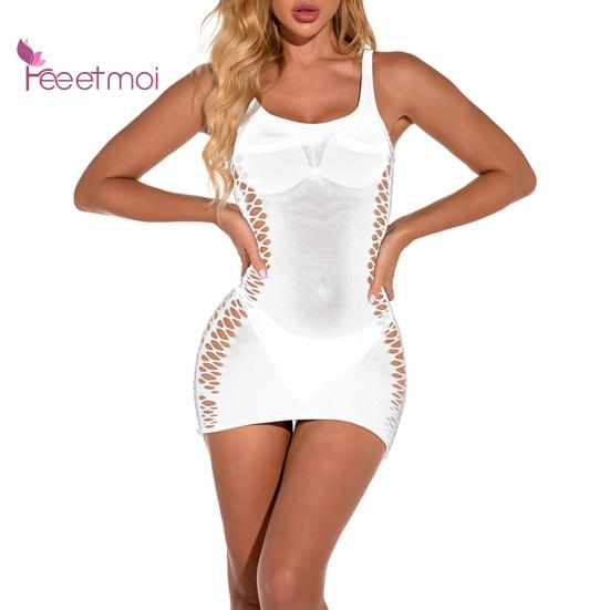 Φόρεμα εσώρουχα Hollow Out Butt Lift Sleep Colthes Summer Sexy Wear Pure Color Hip Wrap Night Dress