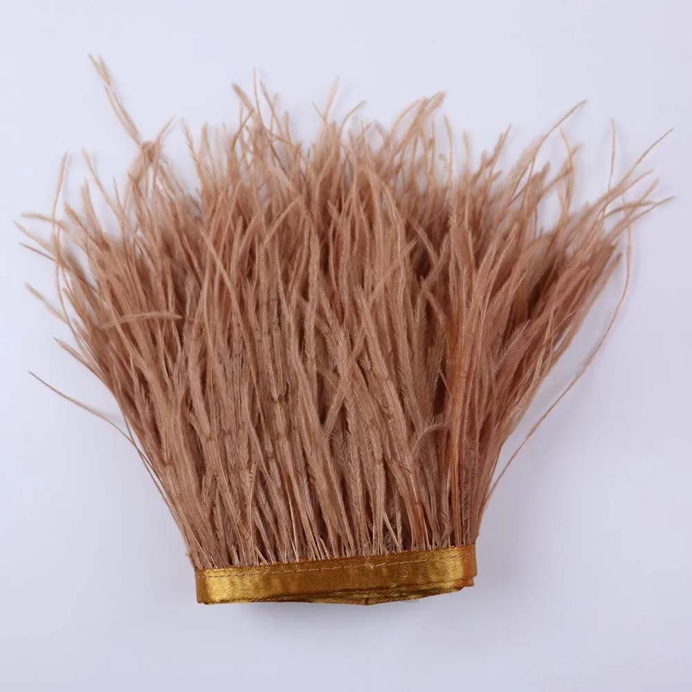 Feather53 Color Ostrich Feather Trim Ribbon 10-15cm 1M for Crafts Wedding Dresses Carnival Costume Home Decoration Sewing Accessories