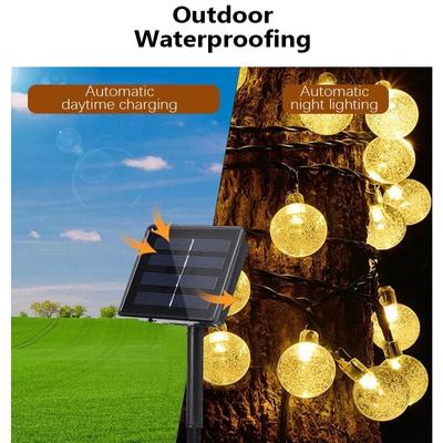 5-32M Outdoor LED Solar Light String 8-mode Crystal Ball Waterproof Courtyard Light Camping Garden Party Festival Decoration