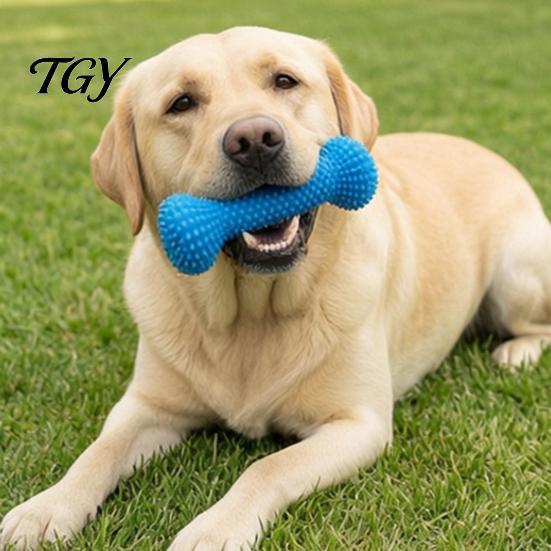 Interactive Dog Toothbrush Chew Toy, Teeth Brushing Tool with Adjustable Strap, Silicone Canine Molars Cleaning Toy Dental Prop, for Small Medium