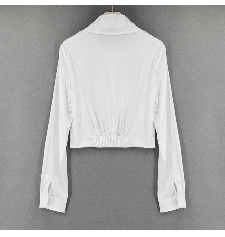 Trendy Women's Slimming Sexy Bust-Enhancing Long-Sleeve Cropped Shirt