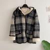 Honey J Reversible Boucle Pattern Hooded Jumper 3color