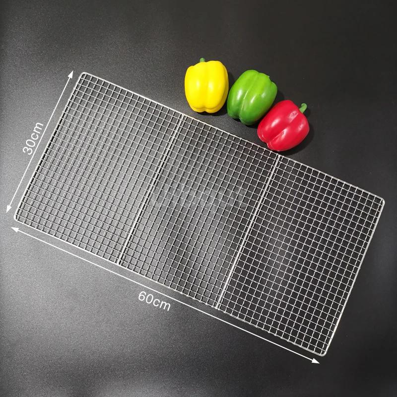 304 Edelstahl Rechteck Quadrat BBQ Netz Maschengrill Antihaft Backmatte Outdoor Grillteil Roste Heißluftfritteuse Gitter Kochen