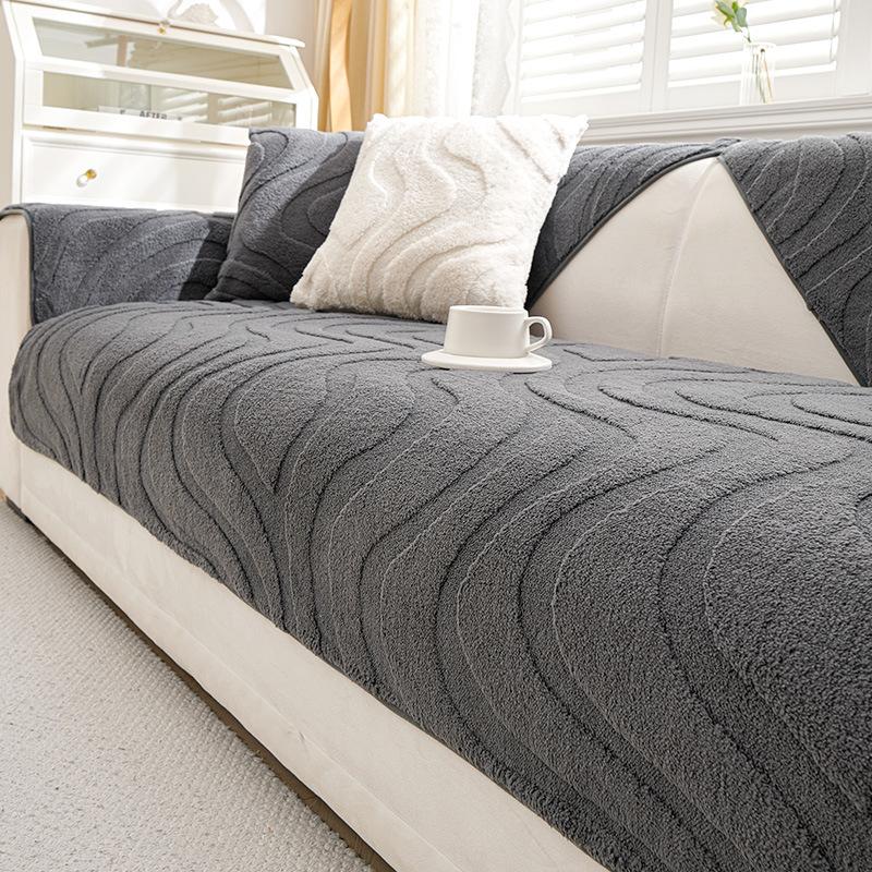 Simple Modern Sofa Cushion Autumn And Winter Light Luxury Non-Slip Sofa Plush Cover 70x70cm