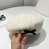 Bow Women Plush Beret Adjustable Newsboy Cap Retro Summer Tourism Beret  Autumn and Winter