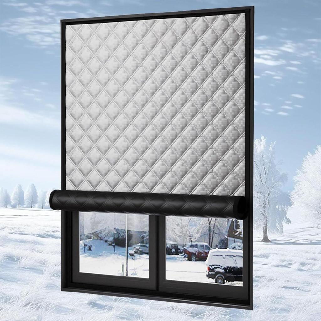 Isolierte Fensterabdeckung 39x71 Zoll Robuste Thermische Verdunkelungs-Oxford-Stoff Isoliert Rollbare Fensterdecke für Zuhause Wohnheim Büro