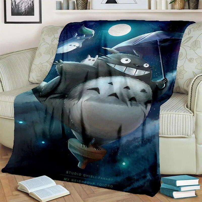 My Neighbor T-Totoro Anime Cartoon Blanket,Soft Throw Blanket for Home Bedroom Bed Sofa Picnic Travel Office Cover Blanket Kids