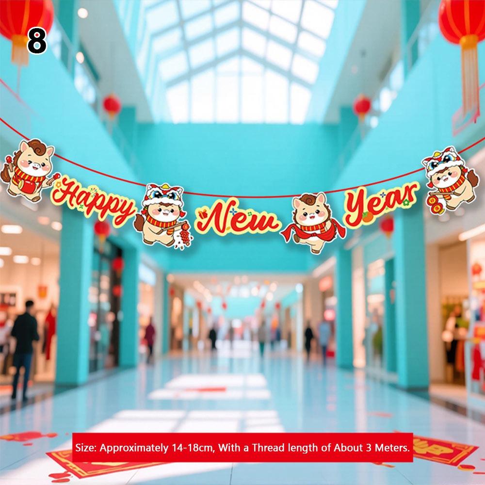 New 2026 Year Year of The Horse Flag Festival Atmosphere Hanging Flag New Year Decorations Ornaments Spring Festival Decorations