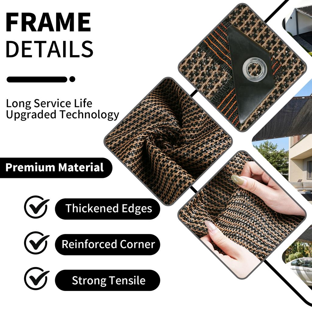 Garden Shade Cloth with Grommets Shade Cloth Sun Shade Fabric Shade Cover for Patio Garden Pergola Shade Cover Canopy Greenhouse