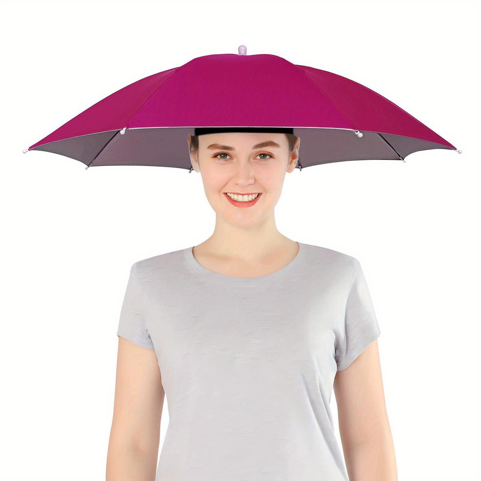 

1 зонт размером 27 дюймов со шляпой и складной головкой для рыбалки, занятий спортом на открытом воздухе, защиты от ультрафиолета и солнцезащитного зонта