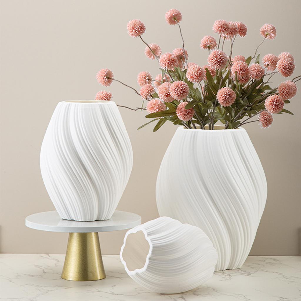1PC Wave Shaped Plastic Vase Home Living Room Office Flower Arrangement Decoration Crafts Wedding Table Center Vase Ornament