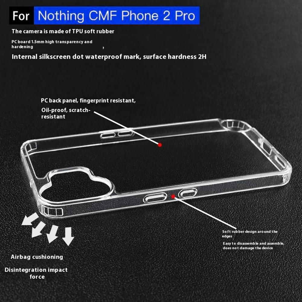For Nothing CMF Phone 2 Pro Case Clear PC+TPU Anti-Scratch Phone Back Cover