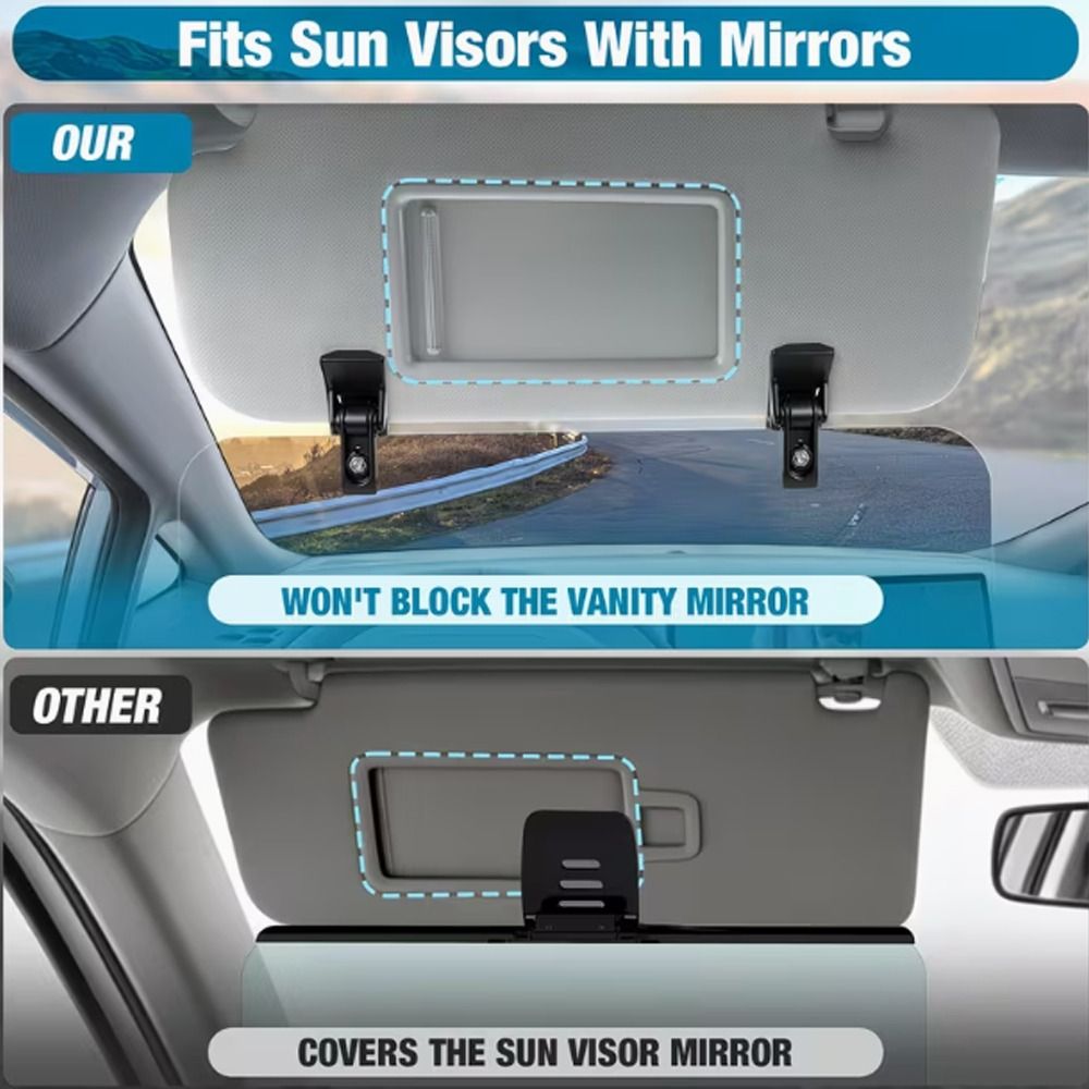 Stable Car Sun Visor UV Blocking Sun Visor Extender HD Mirror Anti Glare Sun Visor Reduces UV Rays