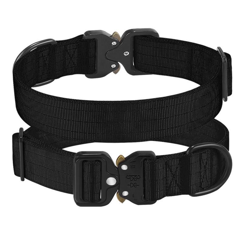 Heavy Duty Dog Collar Nylon Double Layer Webbing Cobra Buckle Medium To Large Dogs