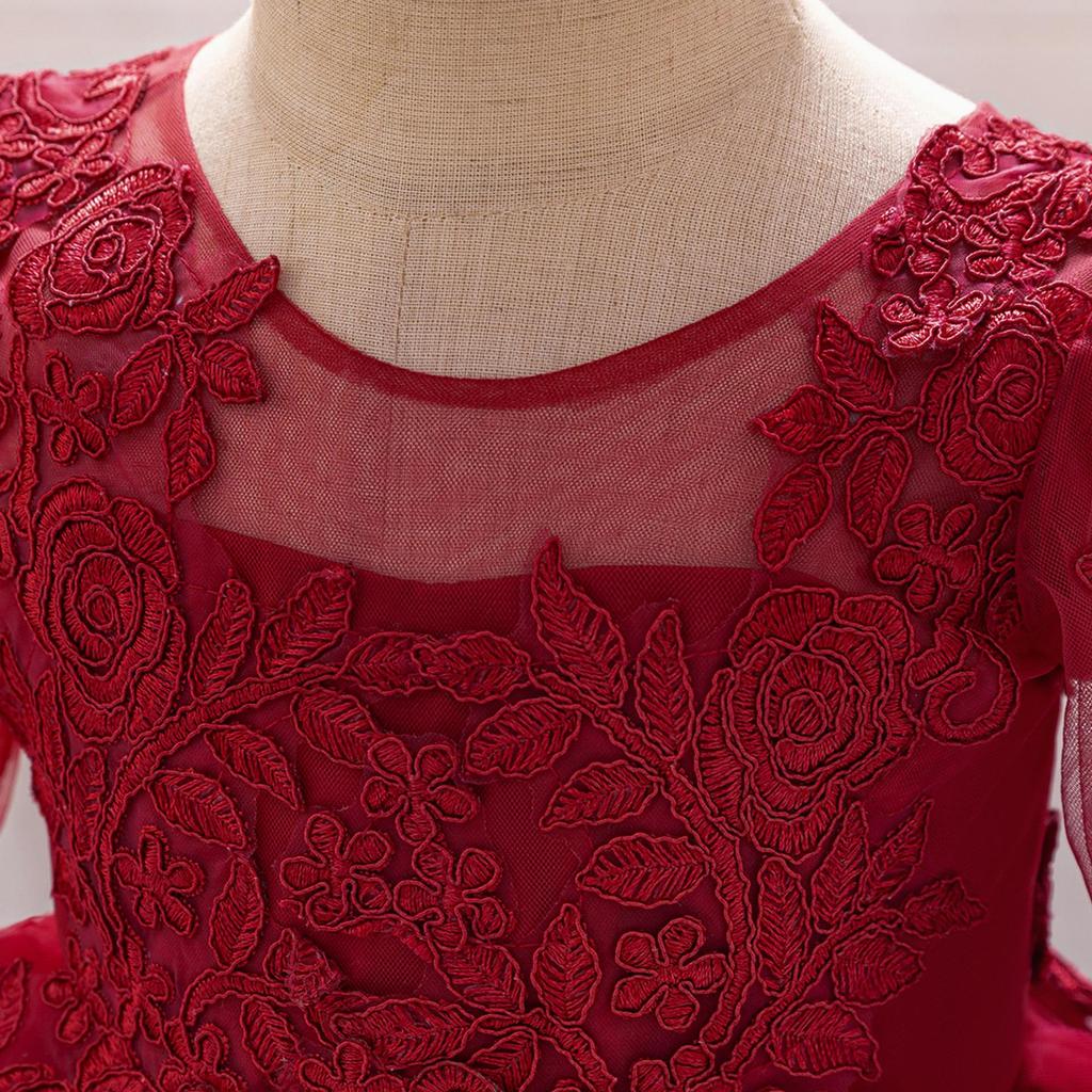 Weißes bauschiges Tüll-Prinzessinnenkleid für Mädchen - Einjähriges Abend- und Bühnenoutfit