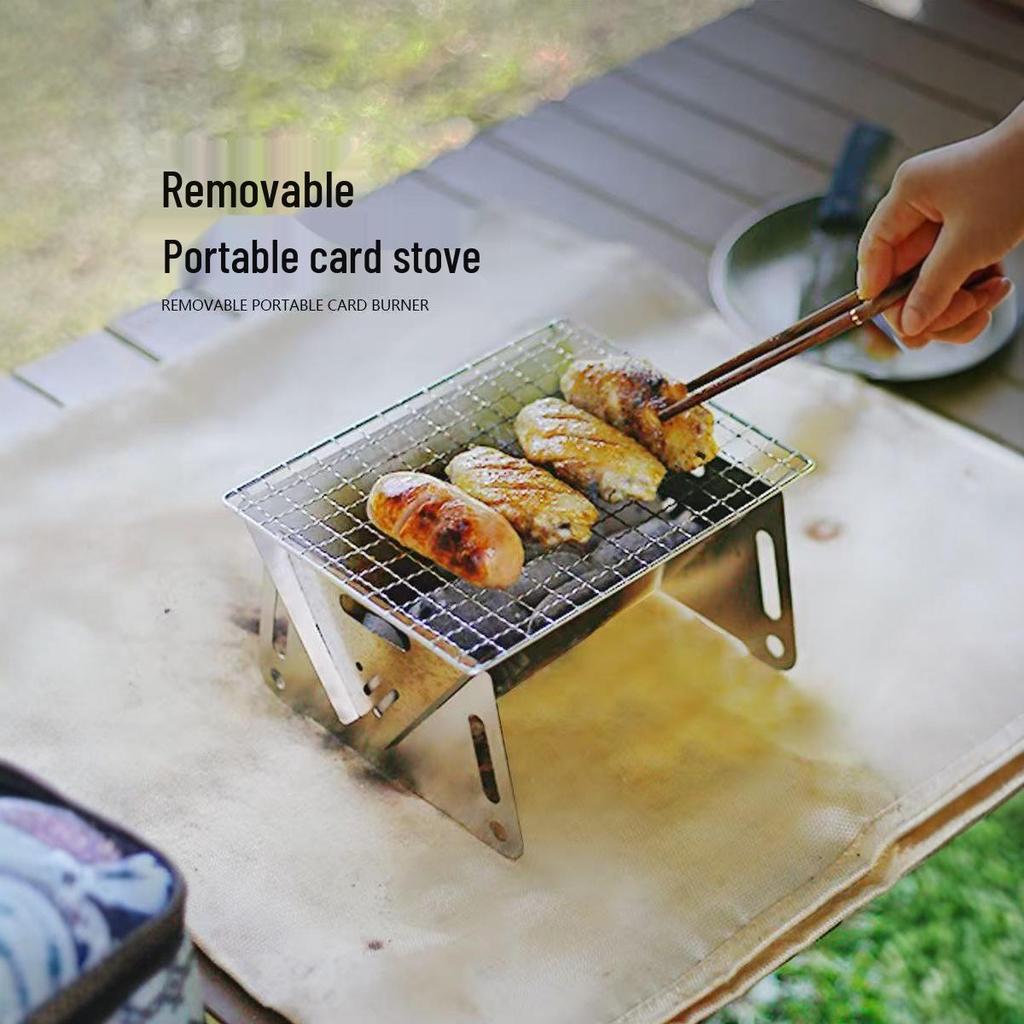 Portable Stainless Steel Folding Camping Stove for Outdoor Cooking