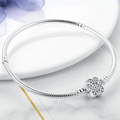 Cute Claws Clasp Snake Chain Charm Beads Bracelet for Women Fashion Bangles DIY Gift Jewelry Making