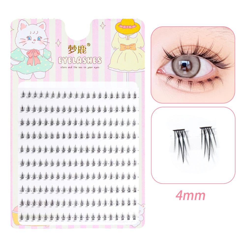Menglu 4-7mm Brown Under Lashes Little Flame Lower Eyelashes W-41 Natural Short Style Imitation Hand Painting Fake Eye Lashes
