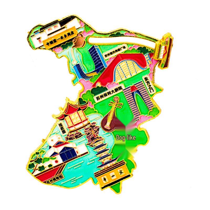 Suzhou City 2025 Metal Refrigerator Magnet: Creative Chinese Style