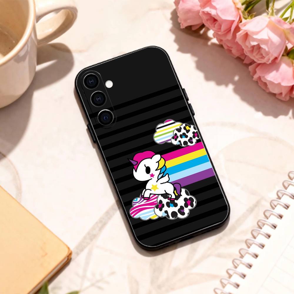 Lovely J-Japan T-Tokidokis phone Case For Samsung Galaxy A73,A72,A71,A70,A53,A52,A51,Others Soft Black Shell