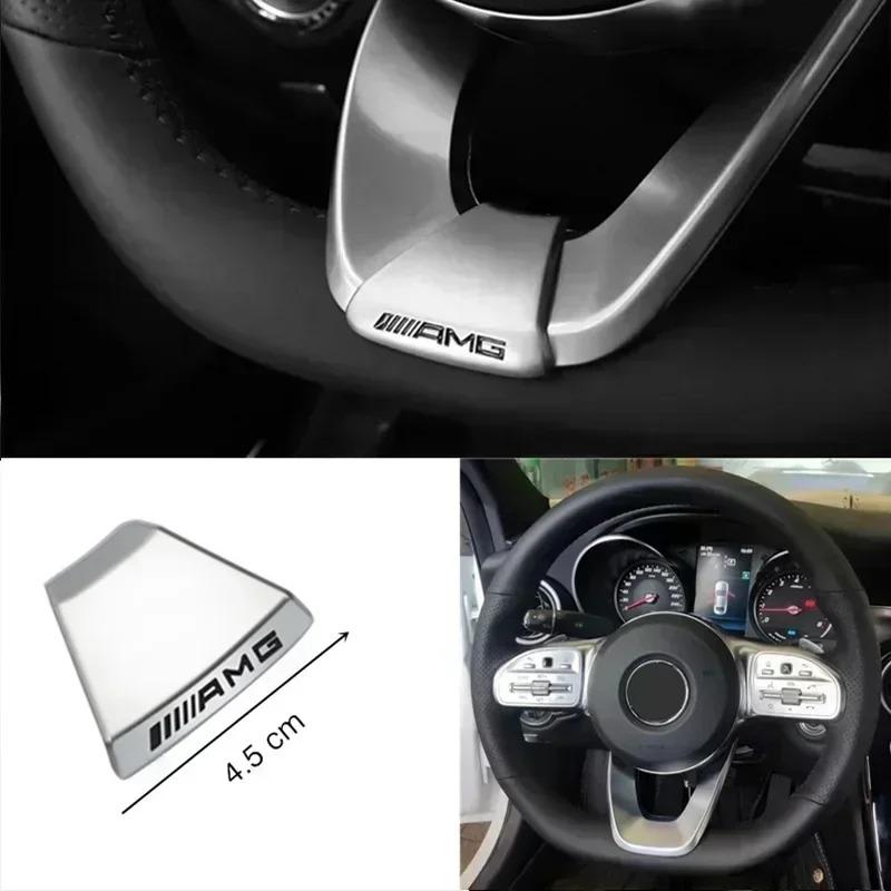 Car Emblem Steering Wheel Sticker Decoration Accessories For Mercedes Benz AMG Brabus Smart Maybach W204 GLC CLA W205 W203 W206 lsu8