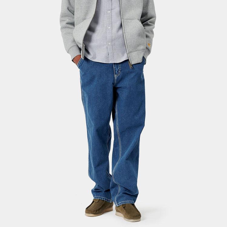 Carhartt WIP FW21 Solid Color Casual Straight Leg Work Jeans Men Jeans Light-Blue I022947-01-06