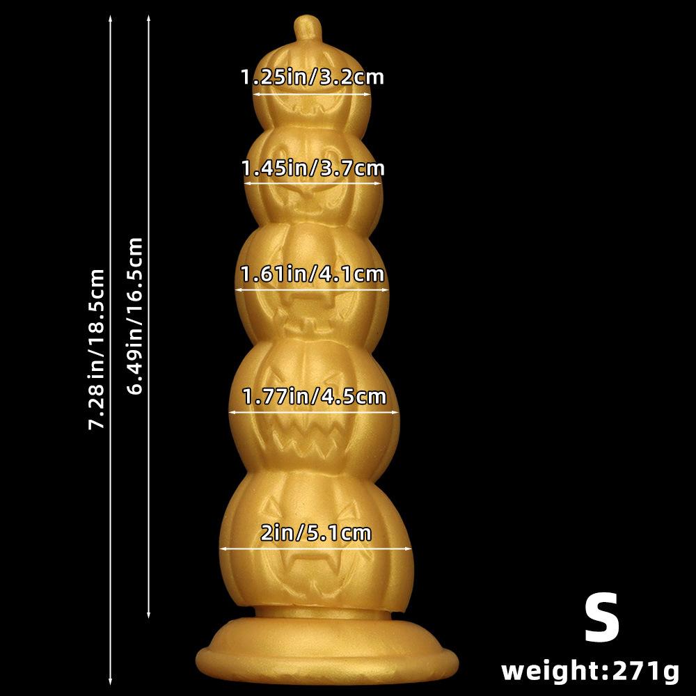 Huge Gold Silicone Anal Plug Threaded Dildo Realistic Big Dick Sex Toy for Men Fisting