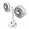 Dual Head Desk Fan USB Charging 360 Degrees  Rotation Adjustable Height Night Light Portable Dual Head Clamp On Fan