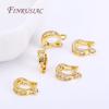 18K Gold Plated Brass Metal Inlay Zircon Hinged Pendant Enhancer Bail Clasps DIY Jewelry Making Accessories