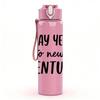 1PC Say Yes To New Adventures Text 750ml Color Plastic Sports Water Bottle Leakproof Flip Straw Lid Suitable for Sports Office Home Use