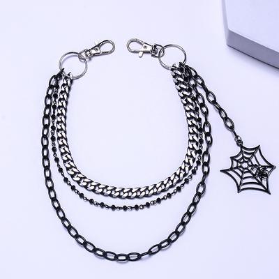 Punk Metal Pants Chain Hip Hop Waist Chain Spider Web Pendant Jeans Chain For Men Women Accessories Gifts