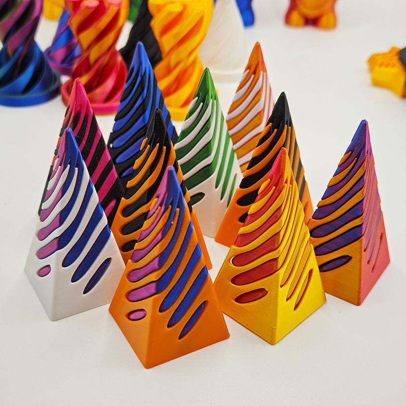 1Pc Kids 3D Printed Spiral Cone Fidgeting Toy Impossible Pyramid Passthrough Sculpture Antistress Anxiety Relieving Adults Toy