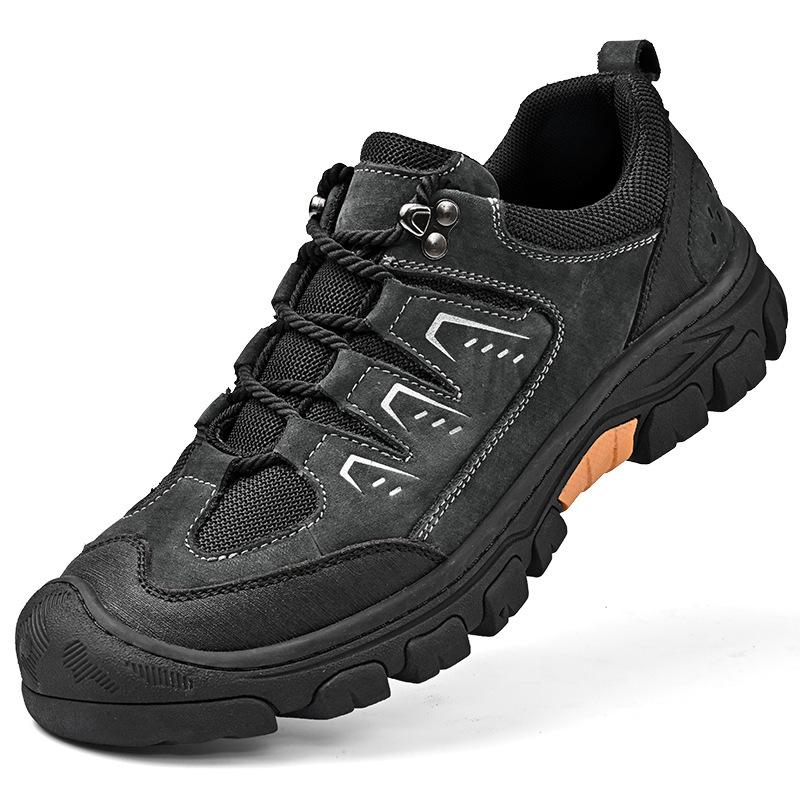 

New outdoor shoes men s casual shoes sports shoes leather soft-soled leather shoes hiking hiking shoes non-slip resistance 44 чорний