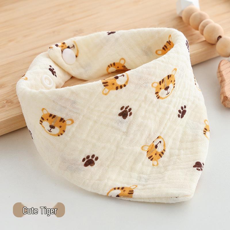 Gekräuselte Baumwollgaze Dreieck Baby Lätzchen & Spucktuch