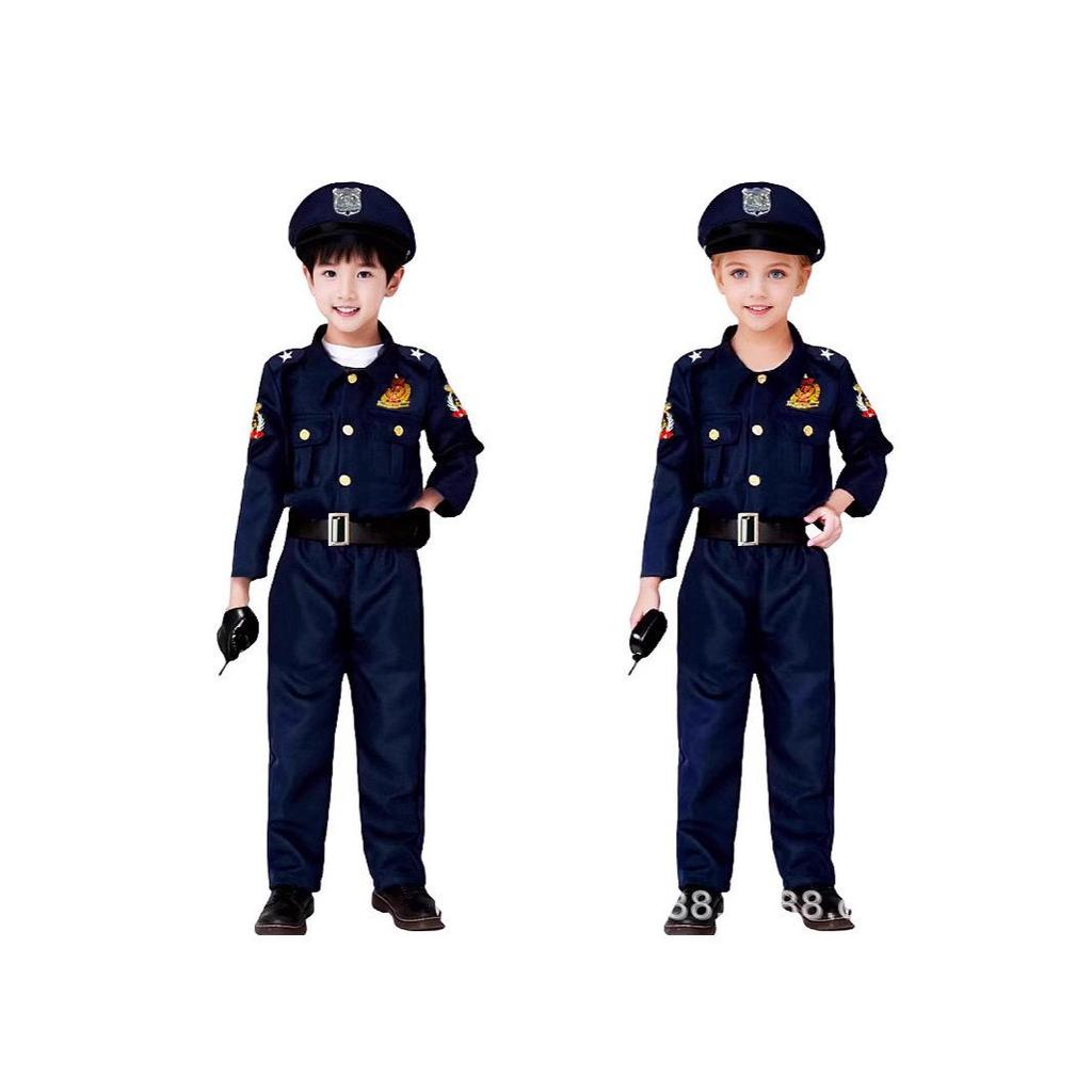 Children's Halloween Police Role-Play Costume for Cosplay and Festivals