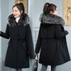 Plus Size Thickened Parker Jacket Loose and Enlarged Mid-length Large Fur Collar Down Jacket