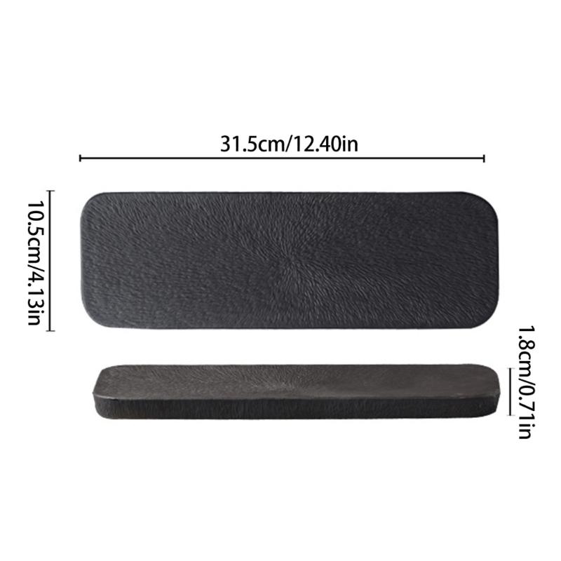 Multipurpose Ceramic Serving Dish Rectangular Plate For Sushi Appetizers Dessert Household Snacks Plate Easy To Clean