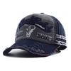 Letter Embroidery Baseball Cap Fashion Retro Washed Cotton Snapback Hat Hip Hop Bull Head Print Trucker Dad Hats for Women Men