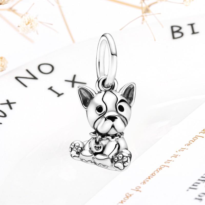 DIY Sparkling Paw Print Charm Beads for Pet Cat Dog Bracelets Jewelry Gifts Accessories