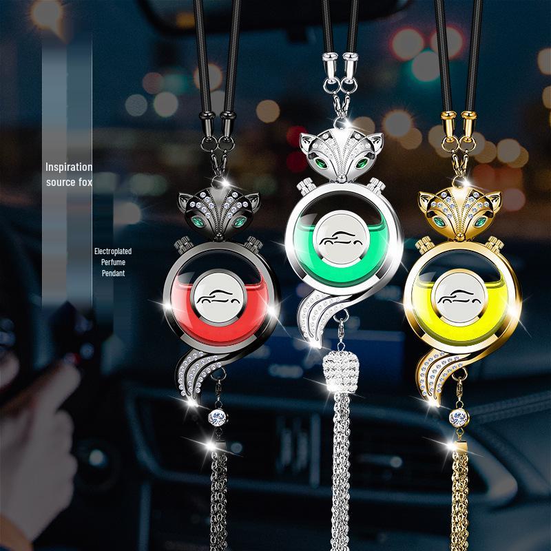 Car Aromatherapy Hanging Ornament for Odor Removal - Rearview Mirror Pendant with Empty Bottle.