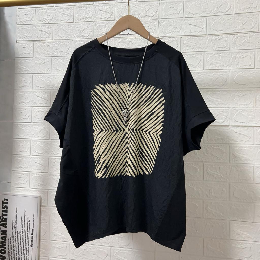 Women Clothing Plus Size Printing Street Casual T-shirts O-neck Short Sleeve Loose Vintage Tops Harajuku Summer Tees