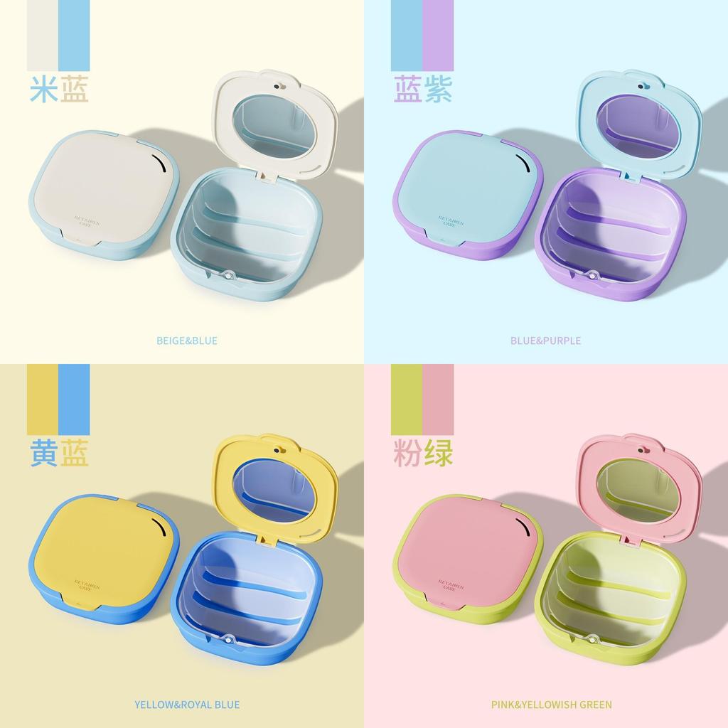 Portable Dental Retainer Case With Magnetic Water Drain For Travel And Storage