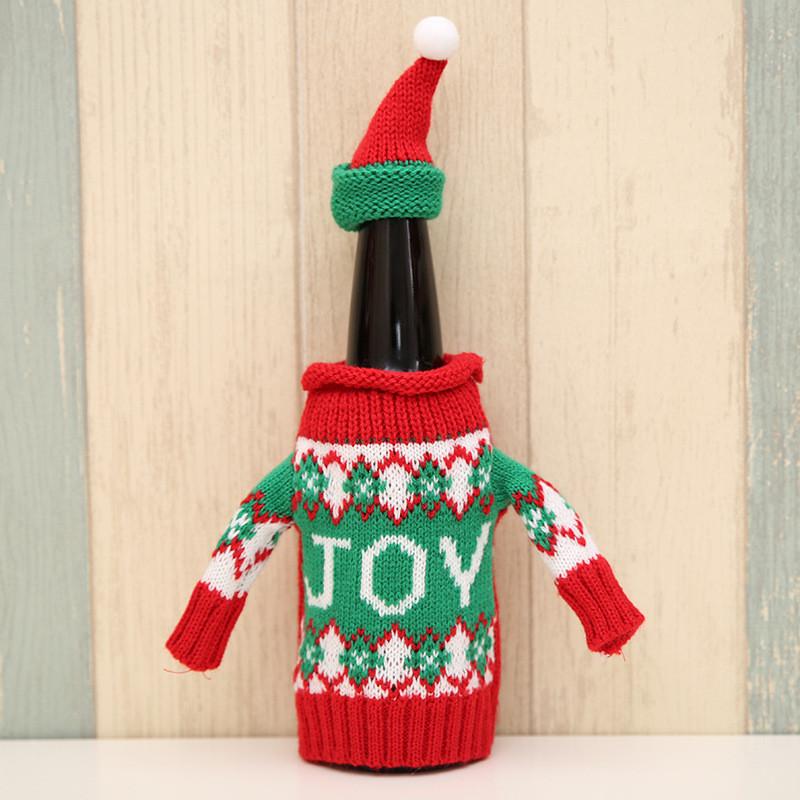 

Christmas Adorable Wine Bottle Sweater Cover Set With Festive Reindeer Snowman And Tree Designs For Home Decor Sweater Bottle Joy