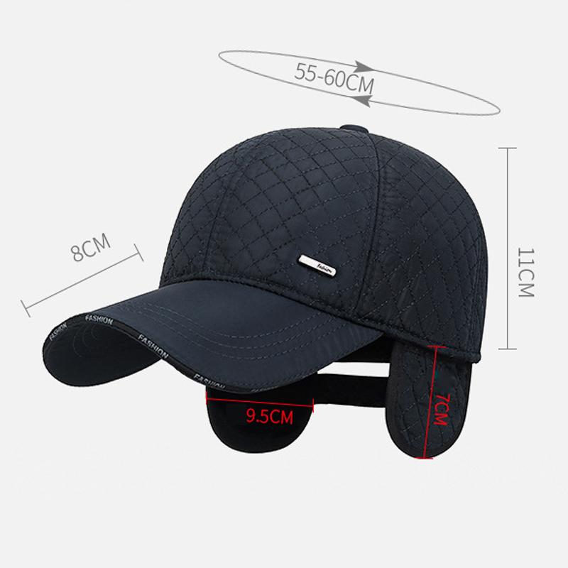 Middle-Aged Men's Cap Autumn Winter Warm Coldproof Velvet Baseball Cap Thick Outdoor Windproof Ear Protection Cap