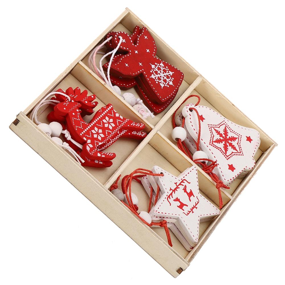 Weihnachtsanhänger aus Holz Christbaumschmuck Hängeetikett Anhänger Geschenke für Zuhause Weihnachts-Bastelarbeiten Deko