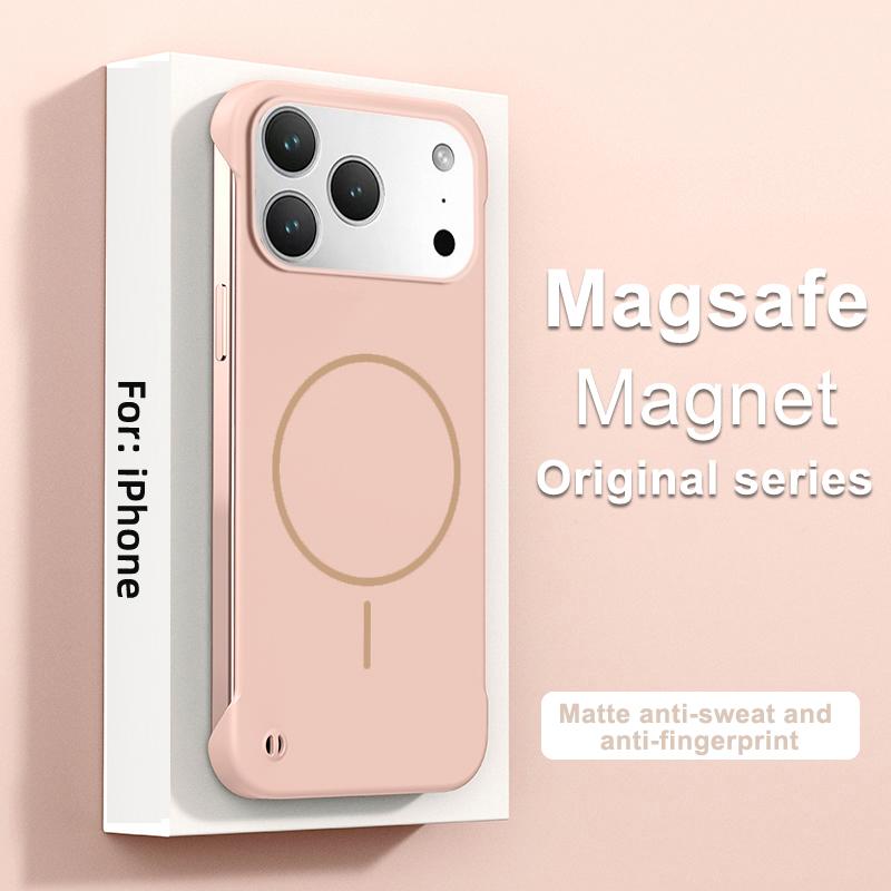 For Magsafe Frameless Magnetic Wireless Charge Case For iPhone 17 Air 16 15 14 13 12 11 Pro Max 16E Ultra Thin Matte PC Cover