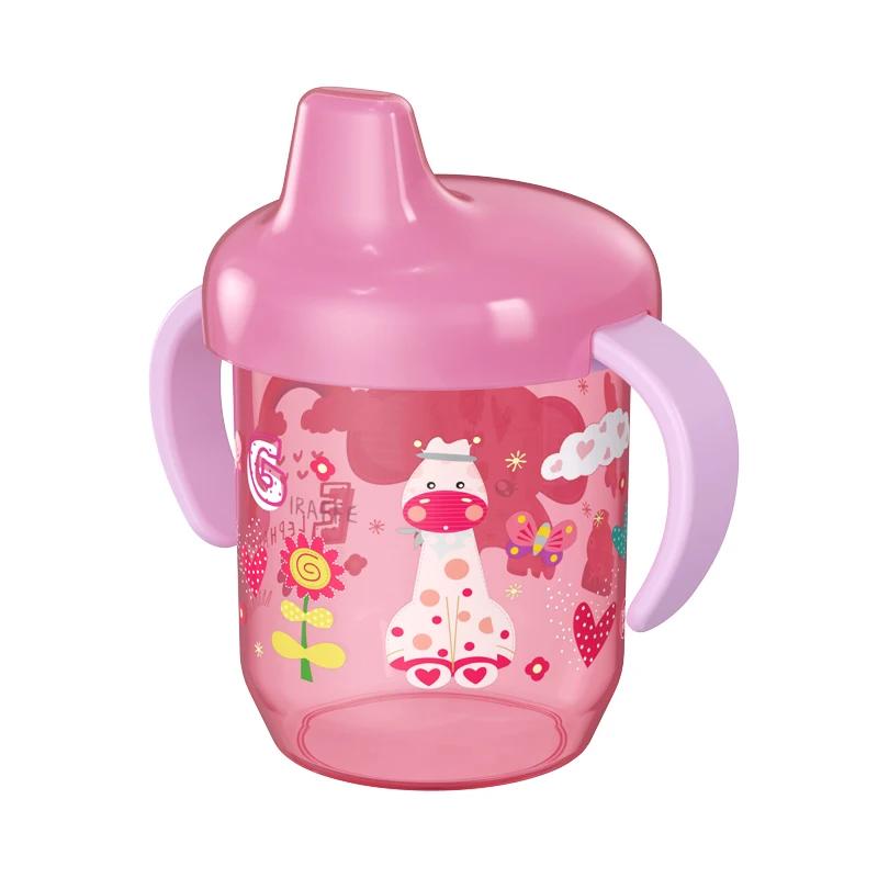 1 ud. Taza de Aprendizaje para Bebés con Pato Pato, Taza de Boca Ancha con Doble Asa para Beber de Forma Independiente rojo